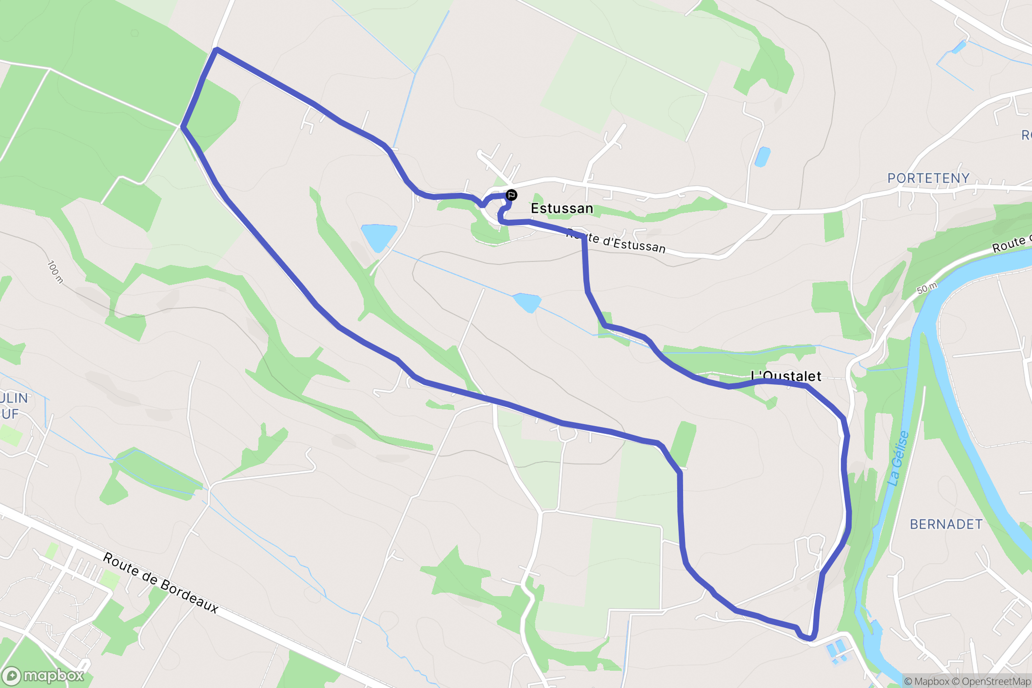 Lavardac : carte du parcours de randonnée - France