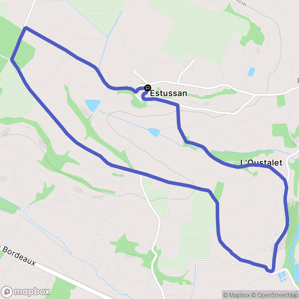 Lavardac : carte du parcours de randonnée - France