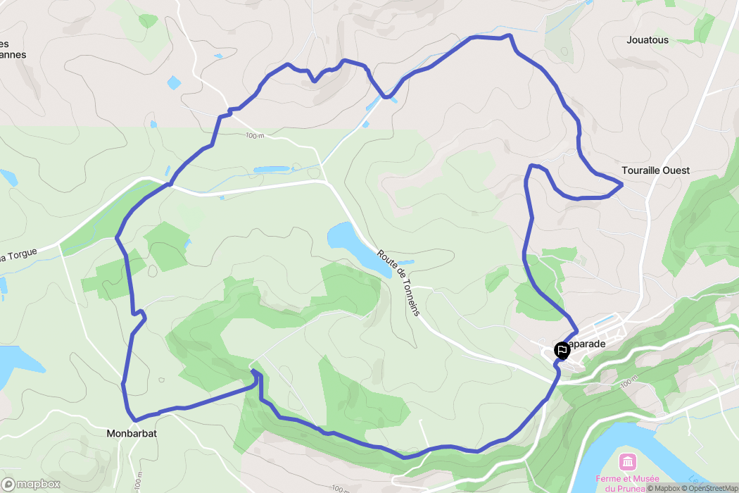 Laparade : carte du parcours de randonnée - France