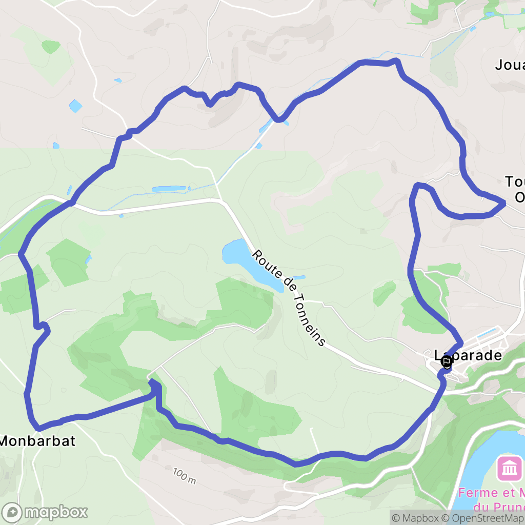 Laparade : carte du parcours de randonnée - France