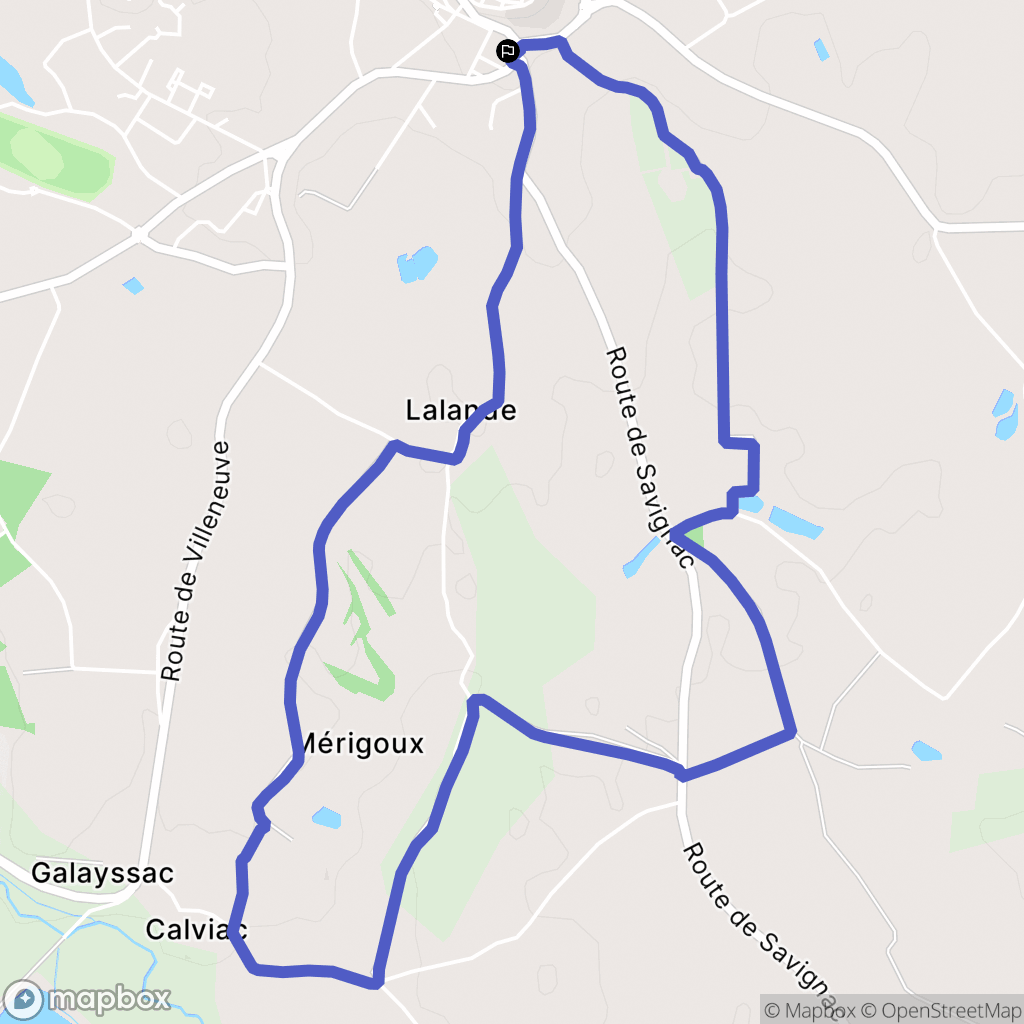 Monflanquin : carte du parcours de randonnée - France