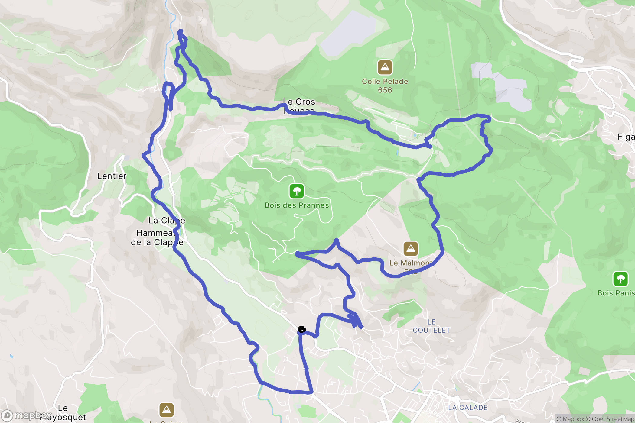 Draguignan : carte du parcours de randonnée - France