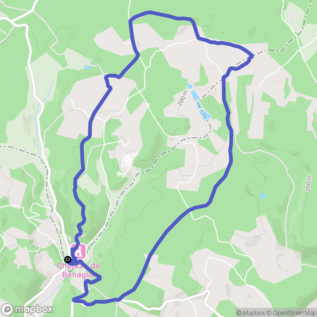 Bonaguil : carte du parcours de randonnée - France