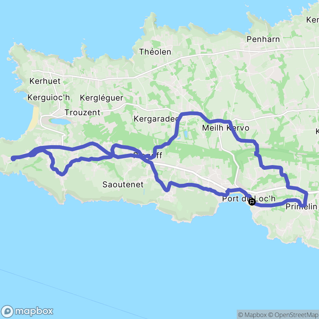 Primelin : carte du parcours de randonnée - France