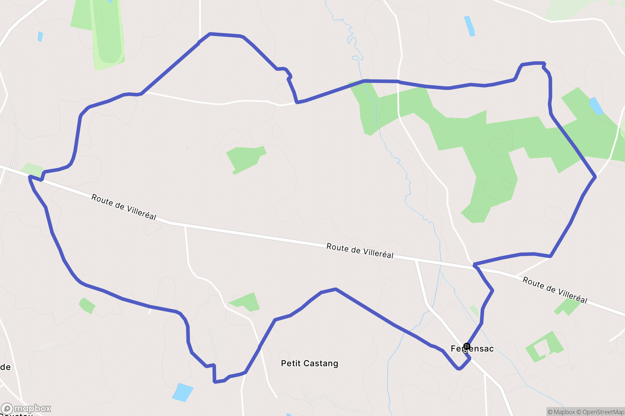 Ferrensac : carte du parcours de randonnée - France