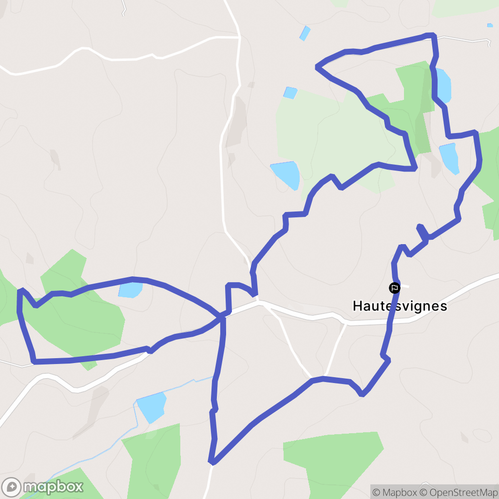 Hautesvignes : carte du parcours de randonnée - France