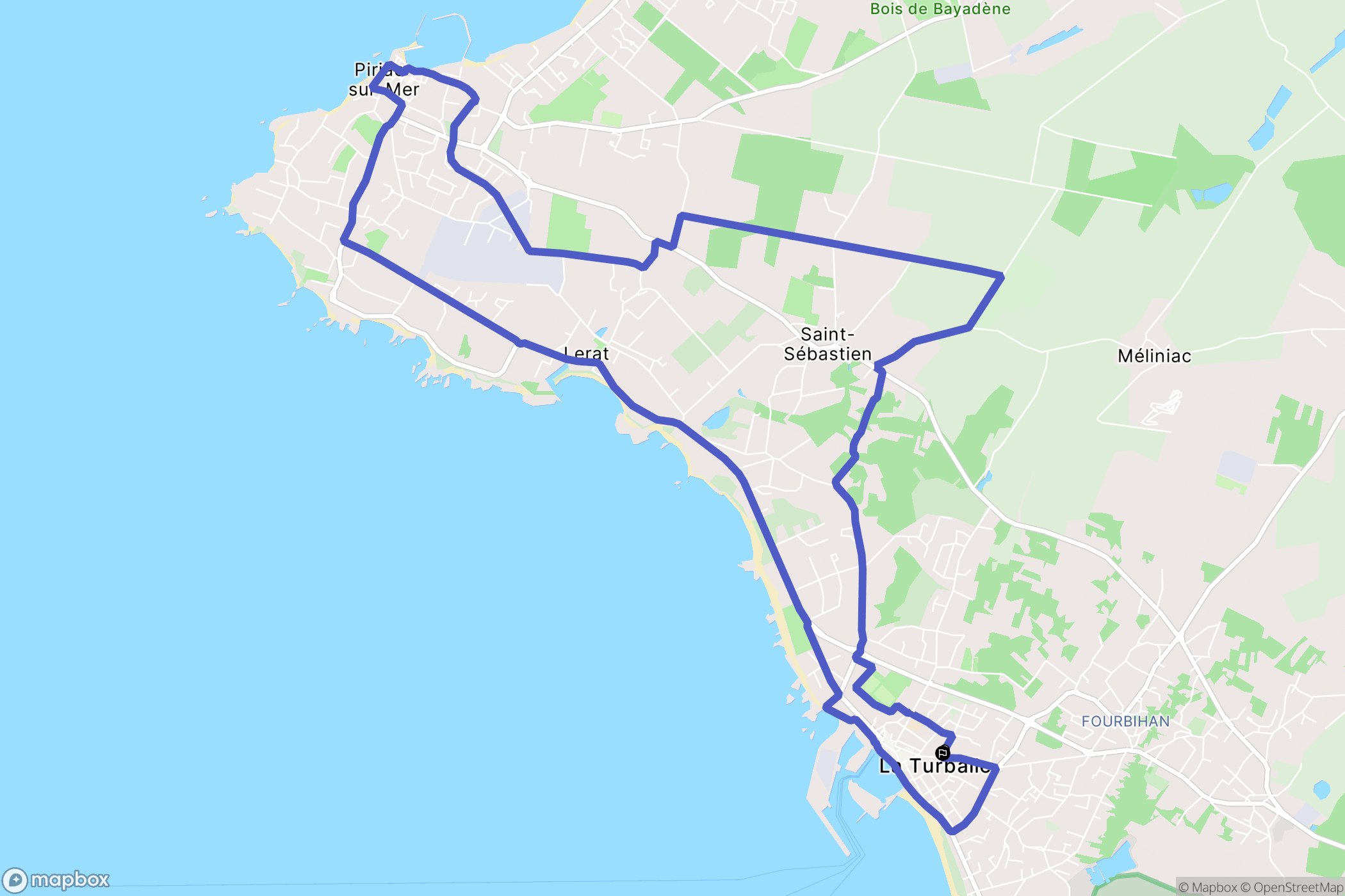 La Turballe : carte du parcours de randonnée - France