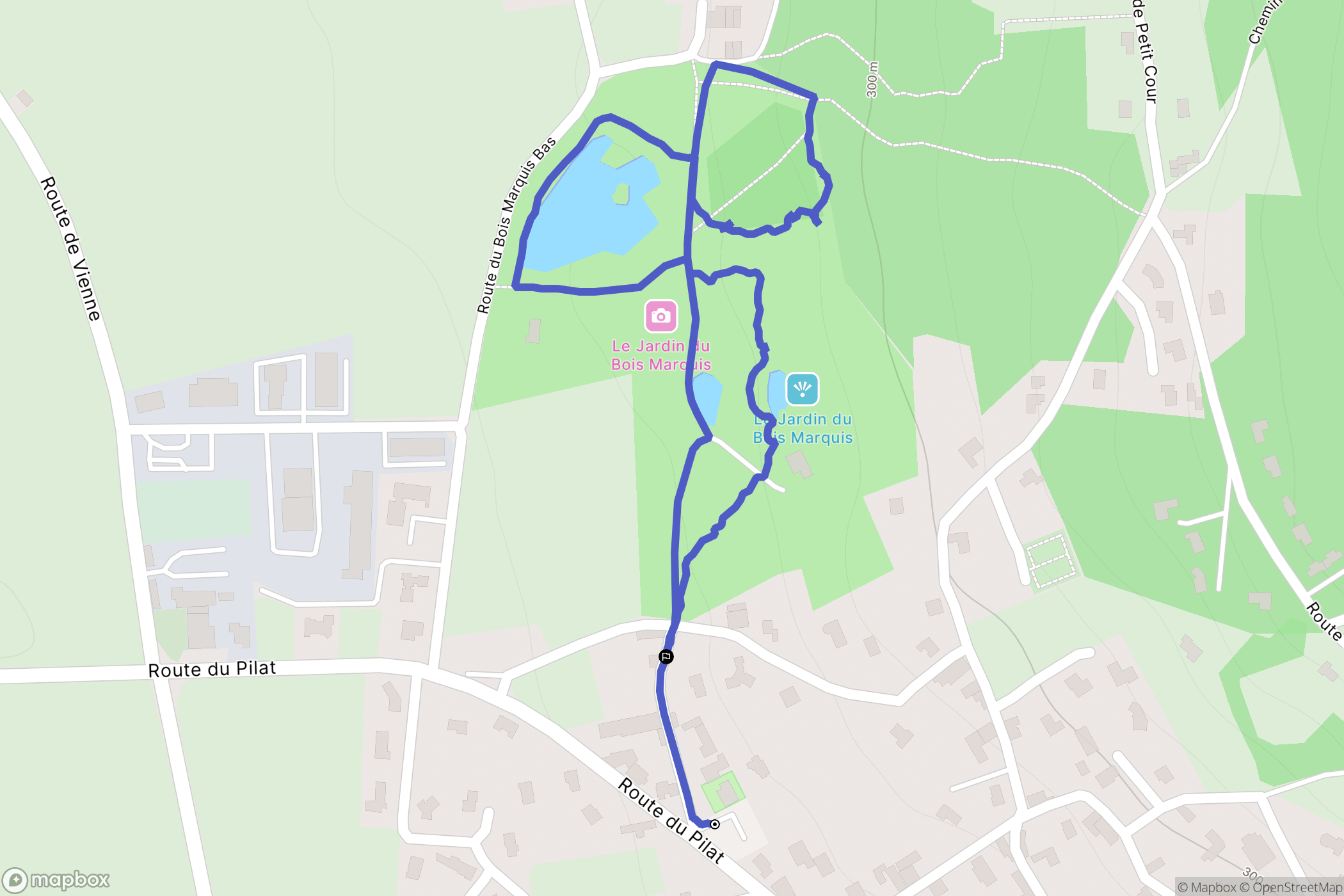 Assieu : carte du parcours de randonnée - France