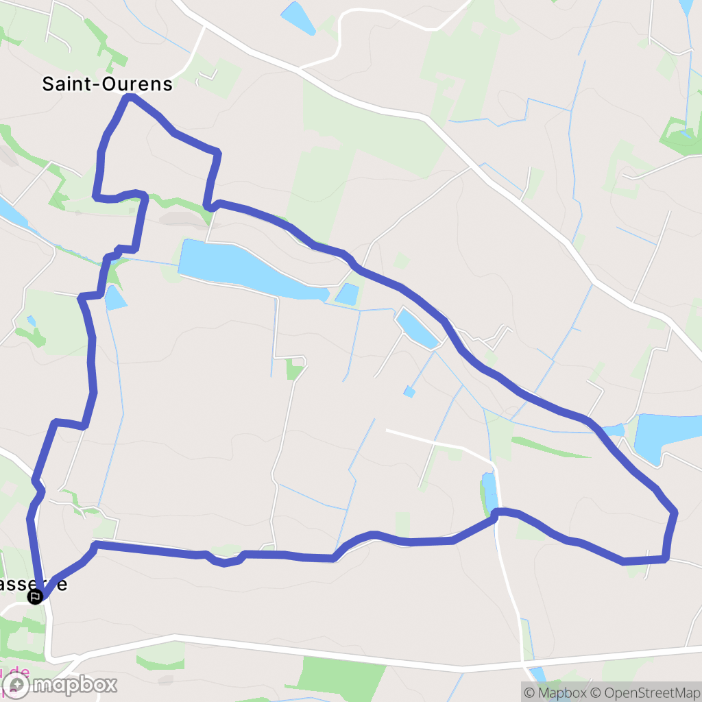 Lasserre : carte du parcours de randonnée - France