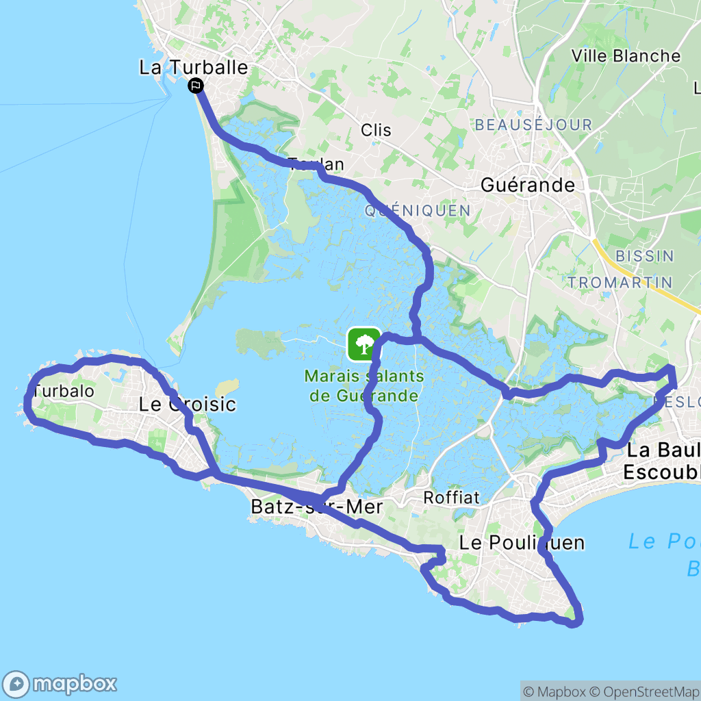La Turballe : carte du parcours de randonnée - France