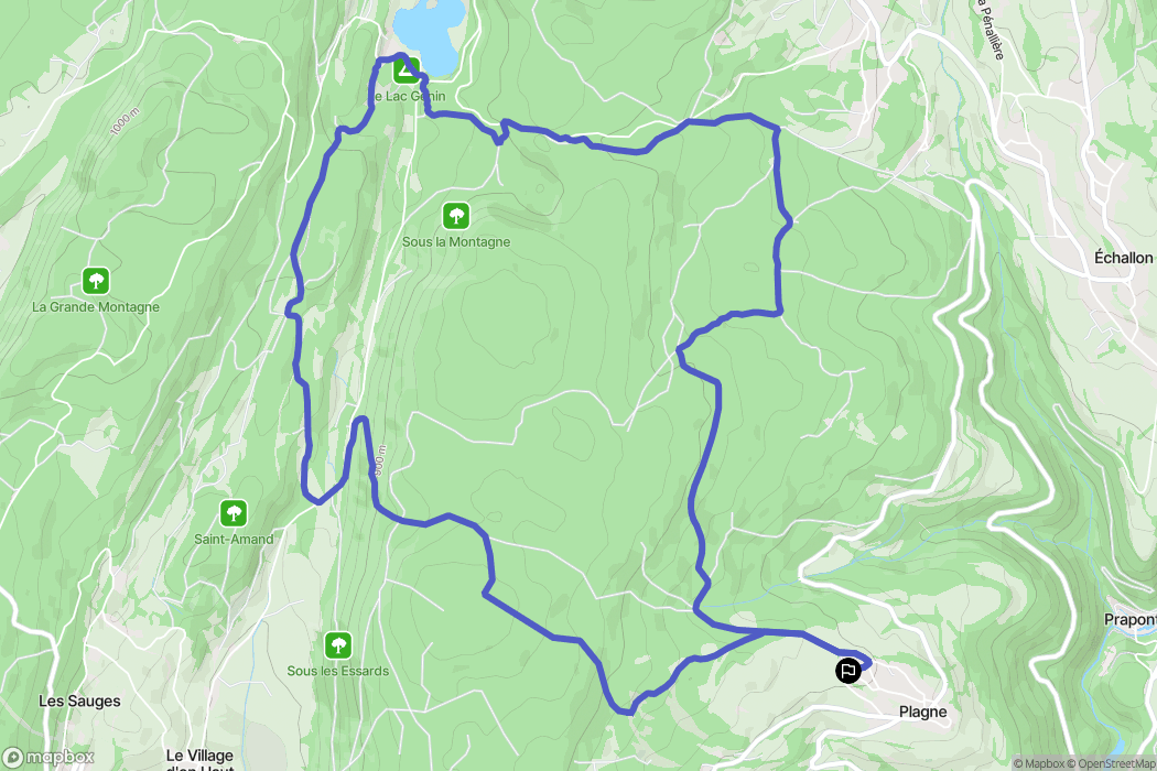 Plagne : carte du parcours de randonnée - France