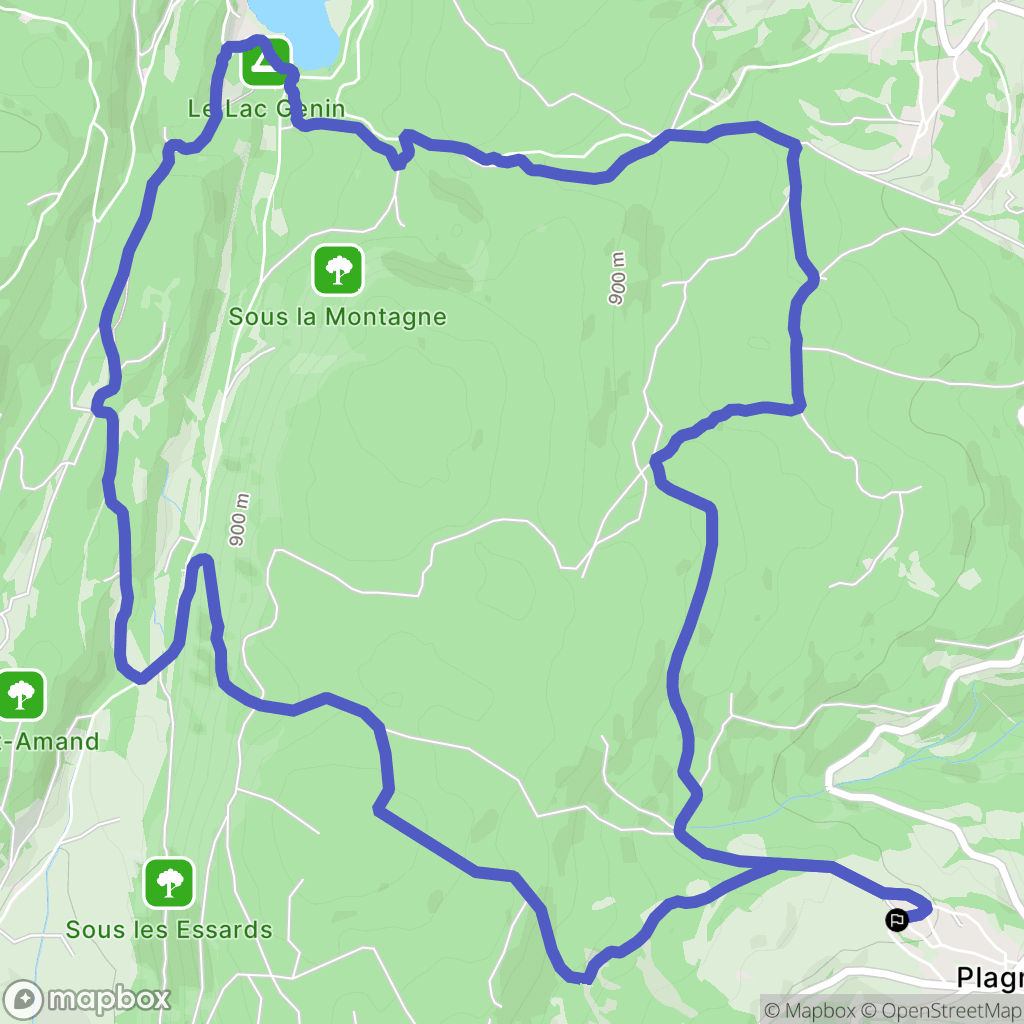 Plagne : carte du parcours de randonnée - France
