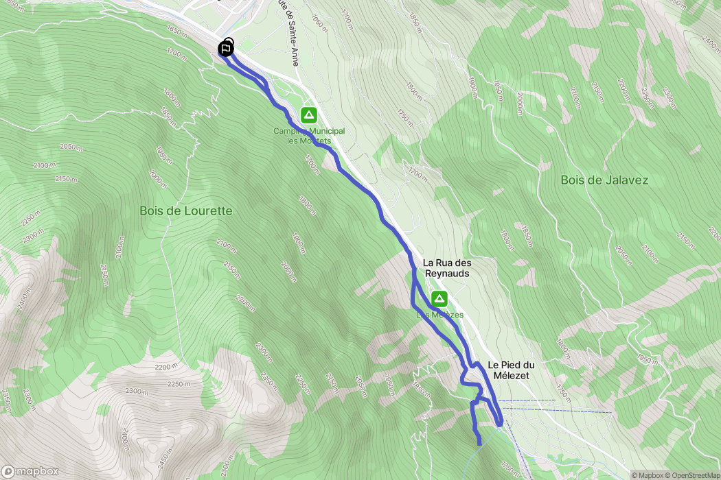 Ceillac : carte du parcours de randonnée - France