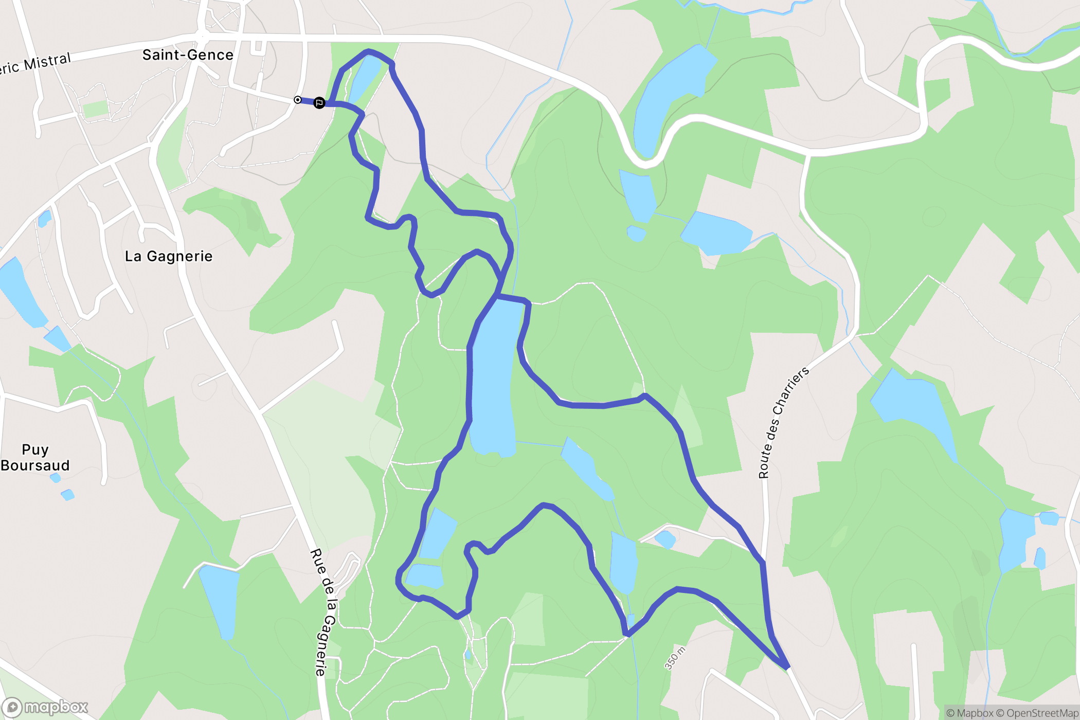Saint-Gence : carte du parcours de randonnée - France