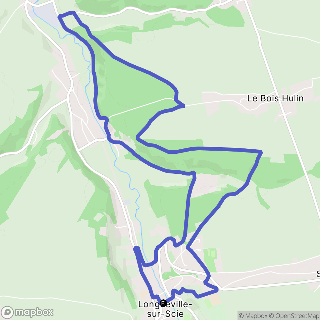Longueville-sur-Scie : carte du parcours de randonnée - France