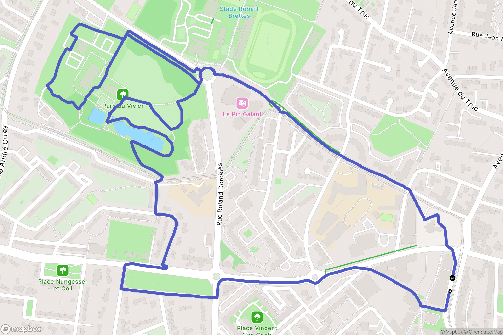 Mérignac : carte du parcours de randonnée - France
