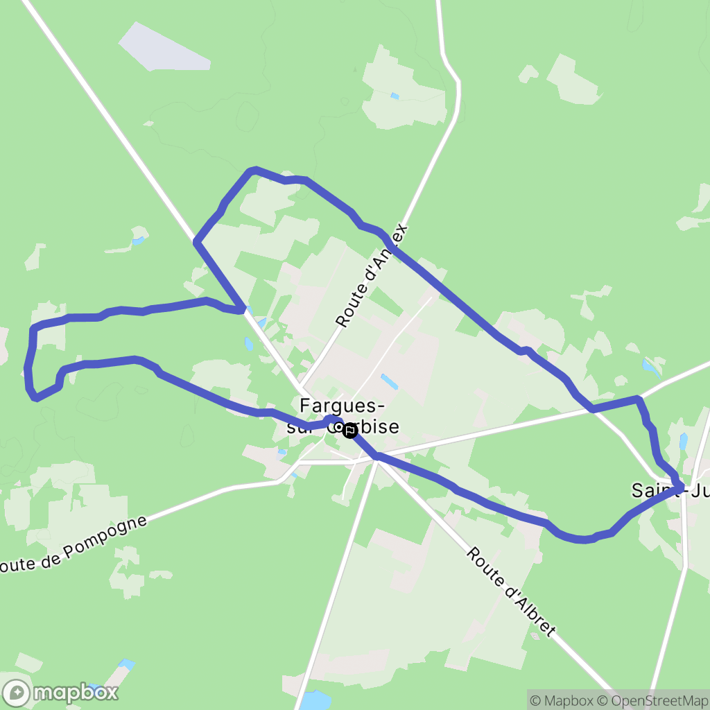 Fargues-sur-Ourbise : carte du parcours de randonnée - France