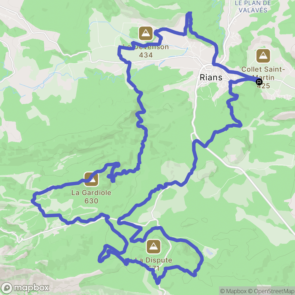 Rians : carte du parcours de randonnée - France