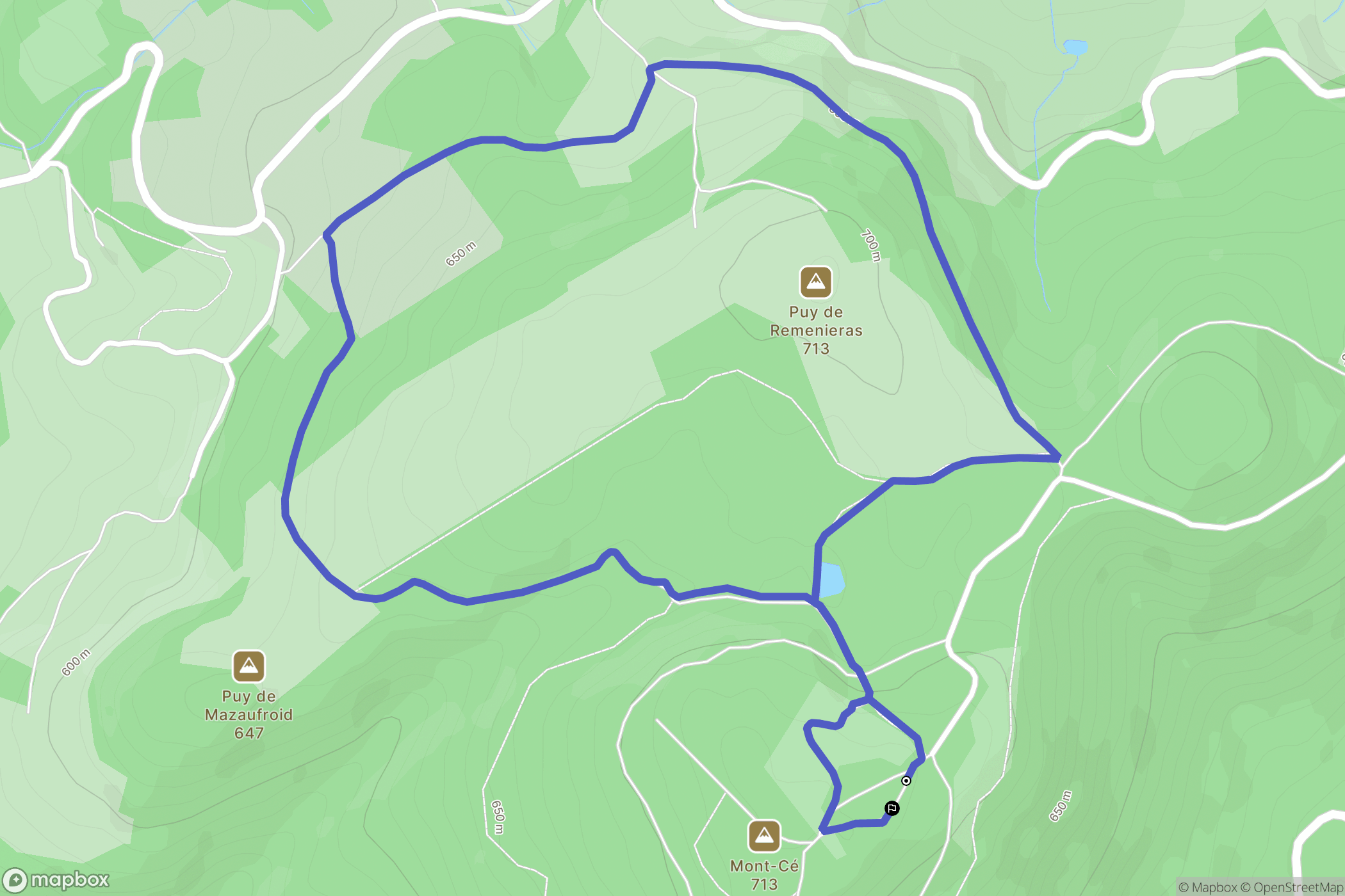 Chamberet : carte du parcours de randonnée - France