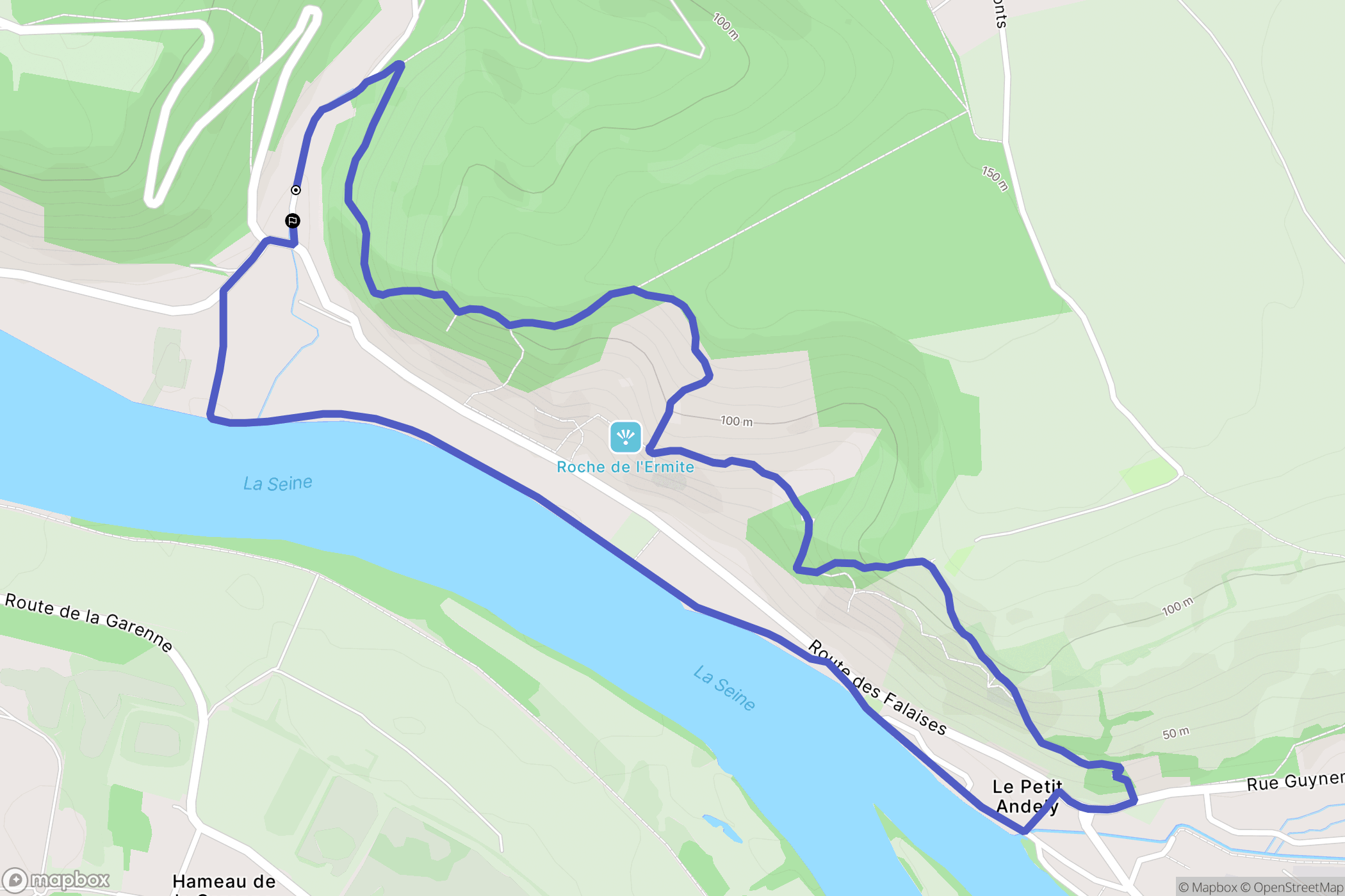 Les Andelys : carte du parcours de randonnée - France
