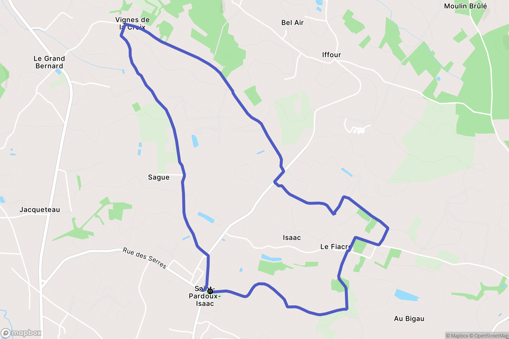 Saint-Pardoux-Isaac : carte du parcours de randonnée - France