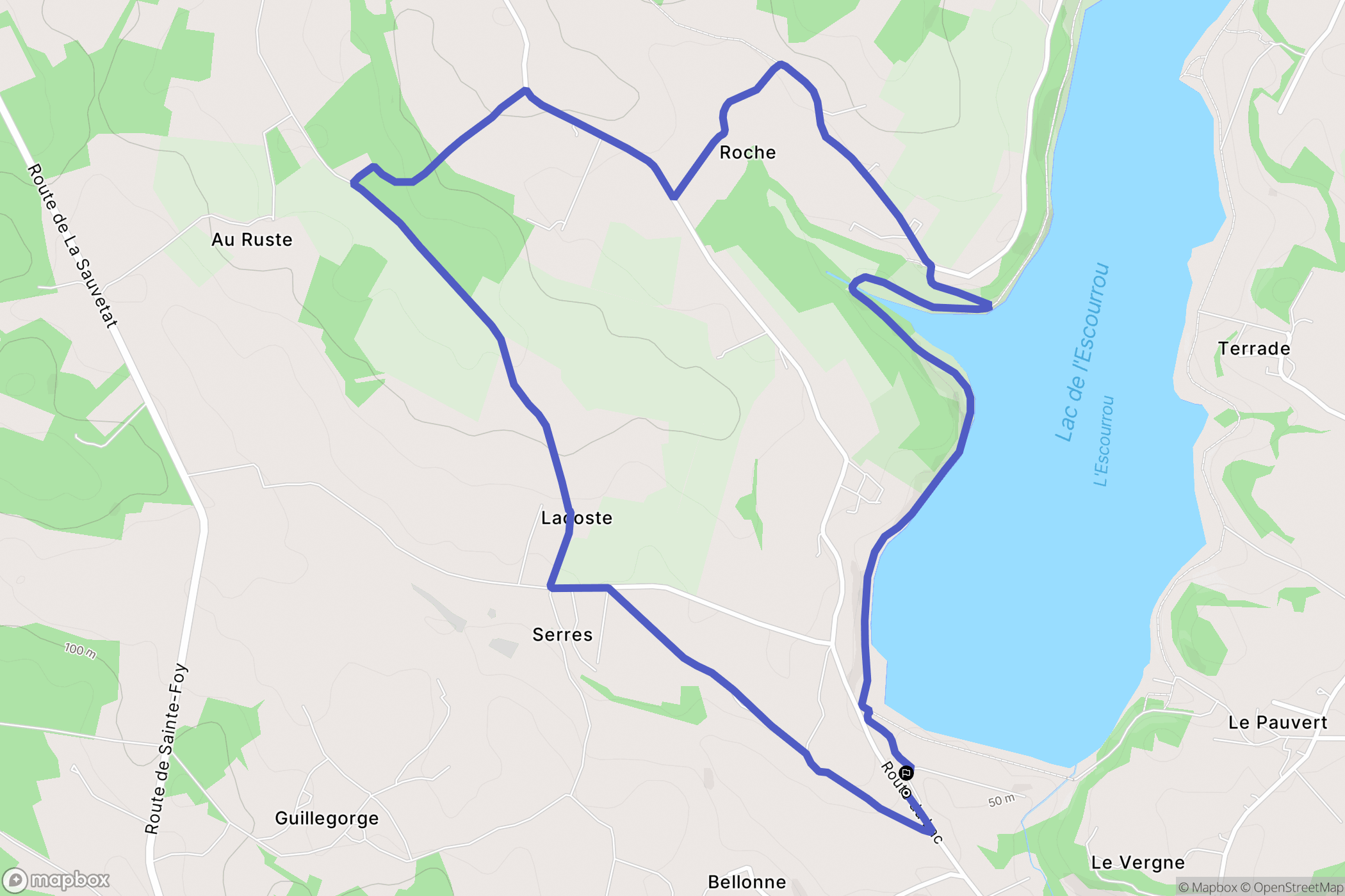 La Sauvetat-du-Dropt : carte du parcours de randonnée - France