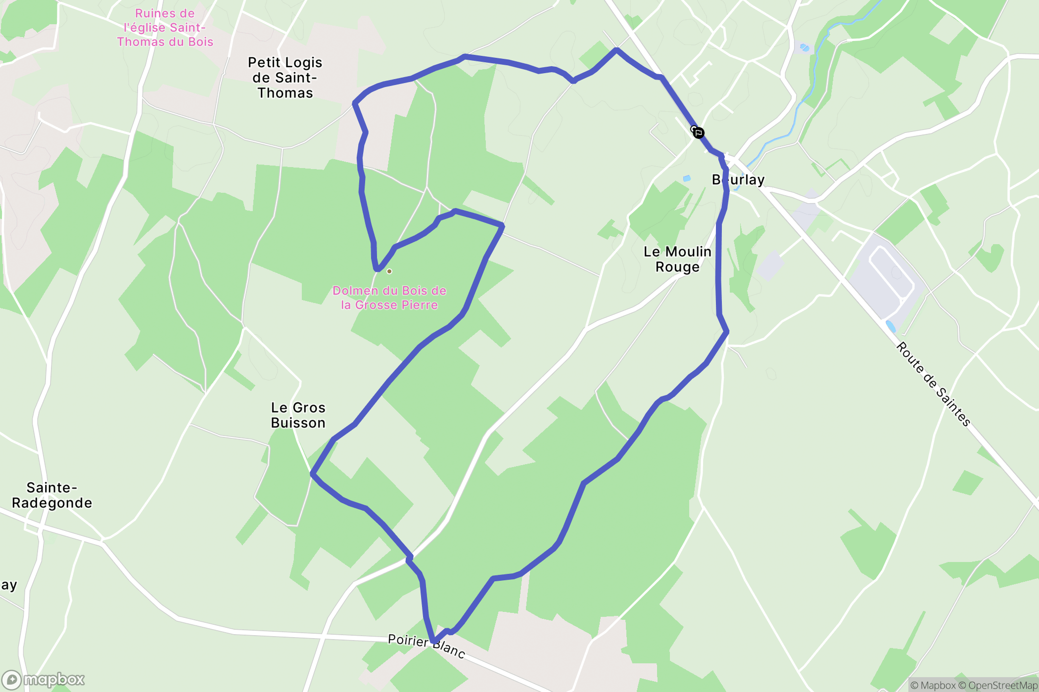 Beurlay : carte du parcours de randonnée - France
