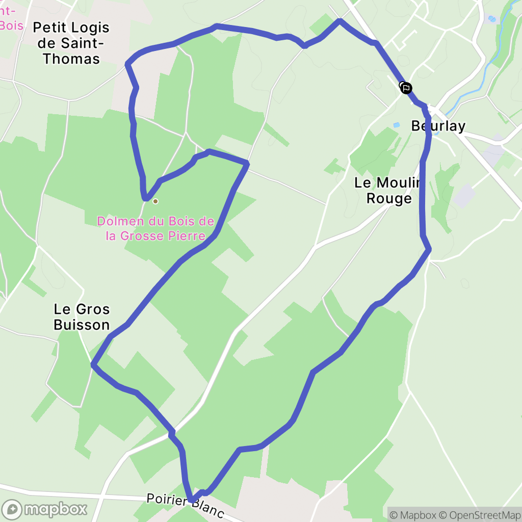 Beurlay : carte du parcours de randonnée - France