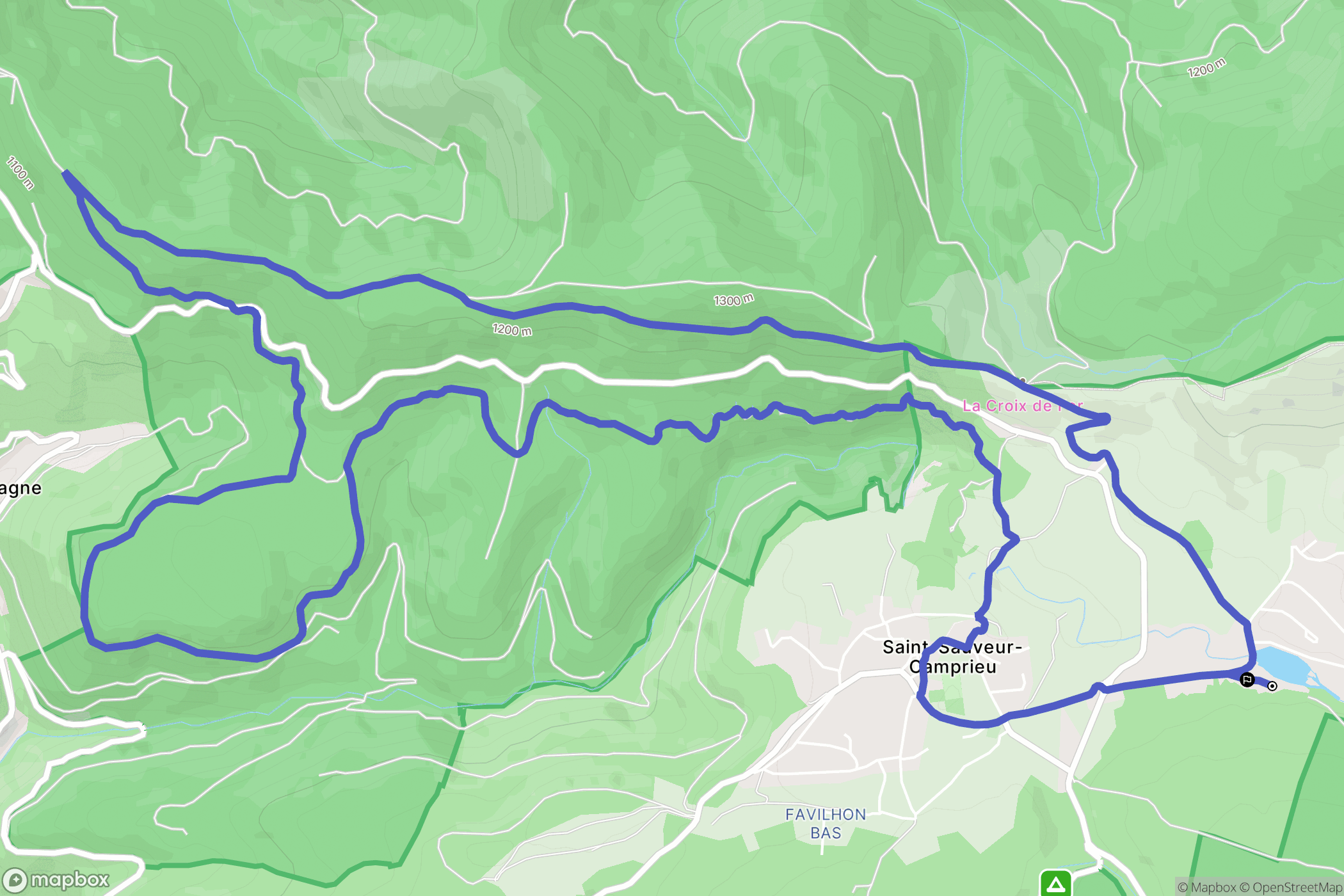 Saint-Sauveur-Camprieu : carte du parcours de randonnée - France