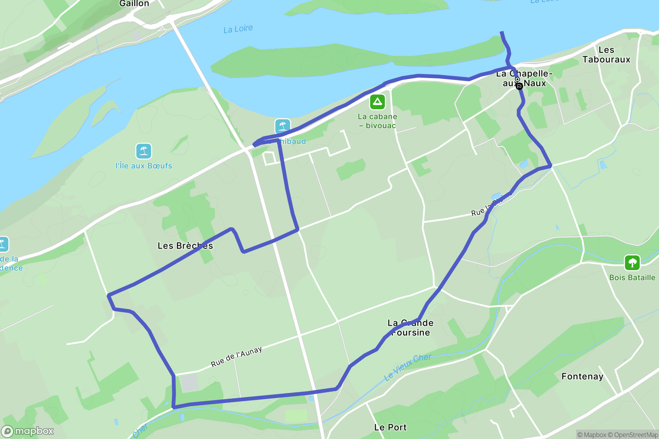 La Chapelle-aux-Naux : carte du parcours de randonnée - France