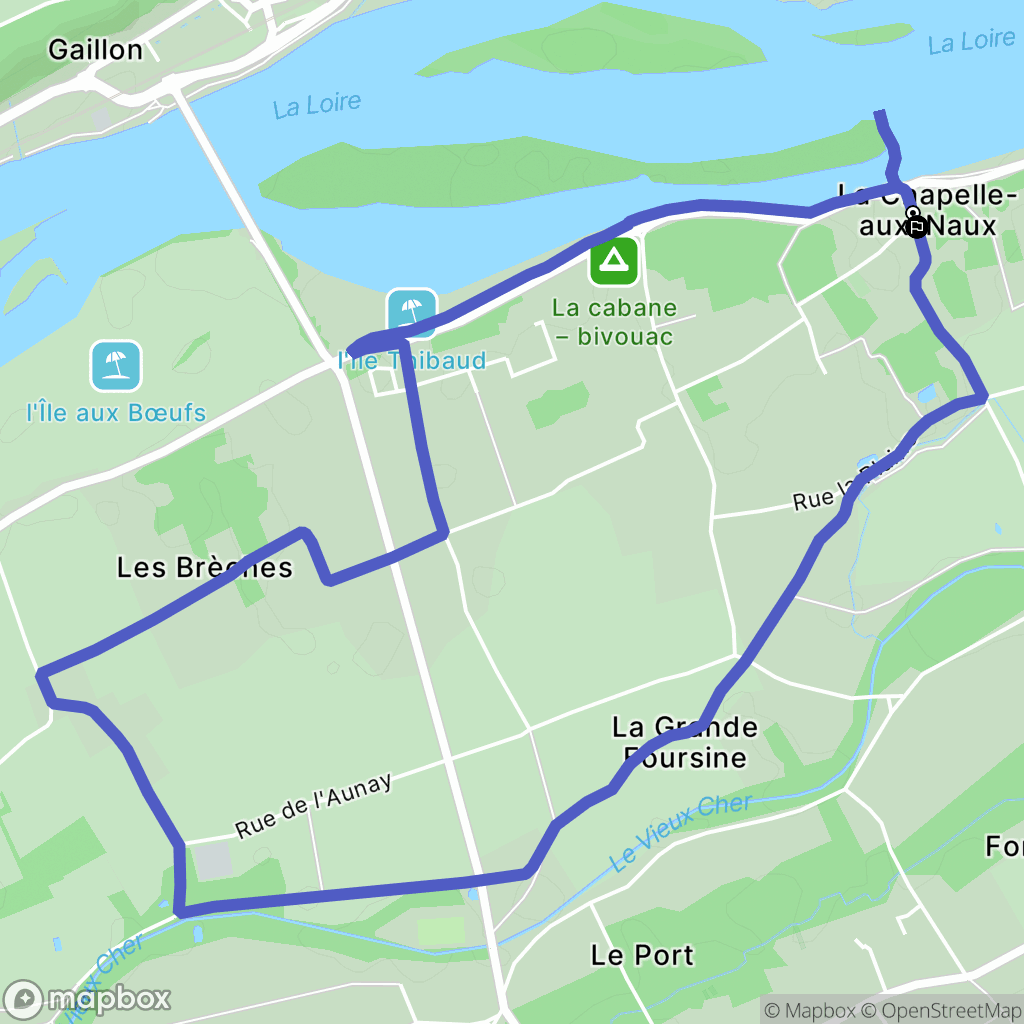 La Chapelle-aux-Naux : carte du parcours de randonnée - France