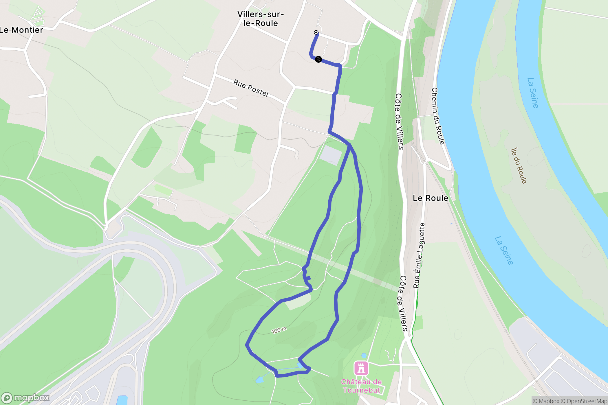 Villers-sur-le-Roule : carte du parcours de randonnée - France