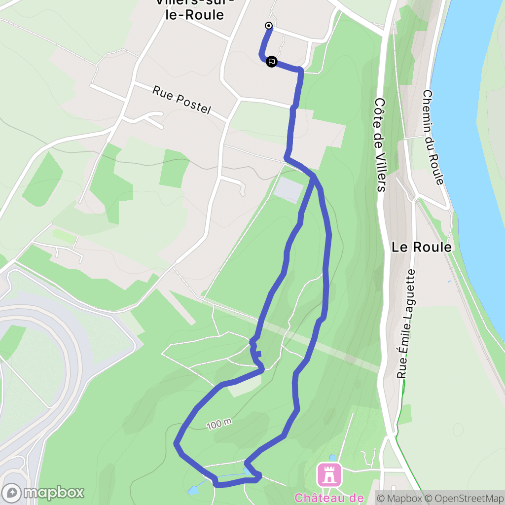 Villers-sur-le-Roule : carte du parcours de randonnée - France
