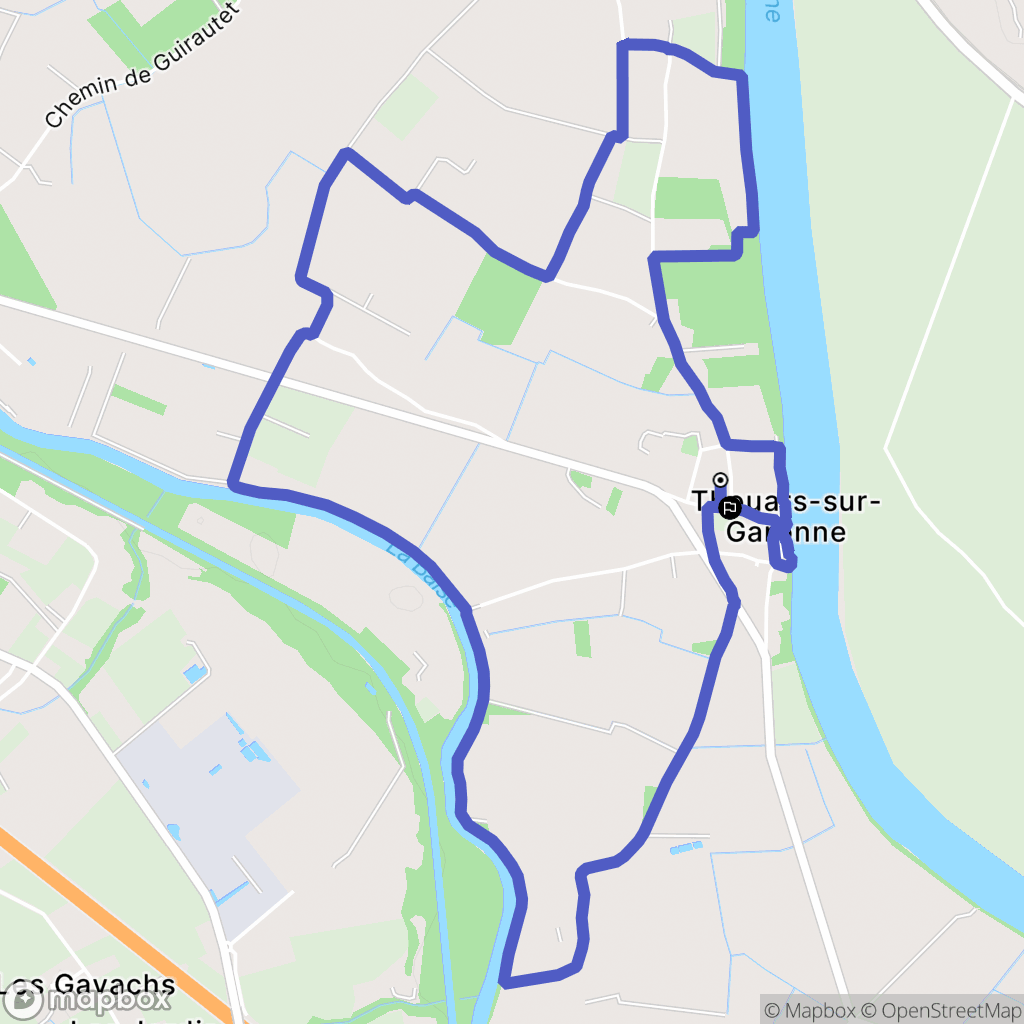 Thouars-sur-Garonne : carte du parcours de randonnée - France