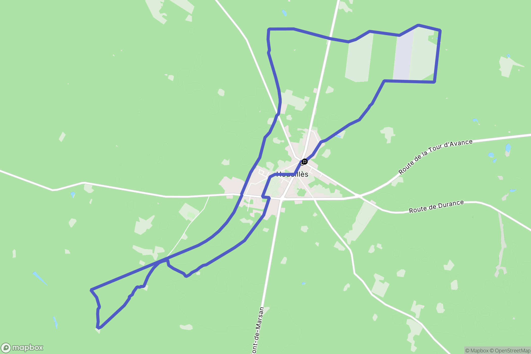 Houeillès : carte du parcours de randonnée - France