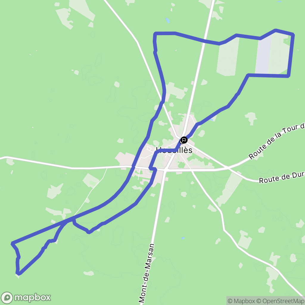 Houeillès : carte du parcours de randonnée - France