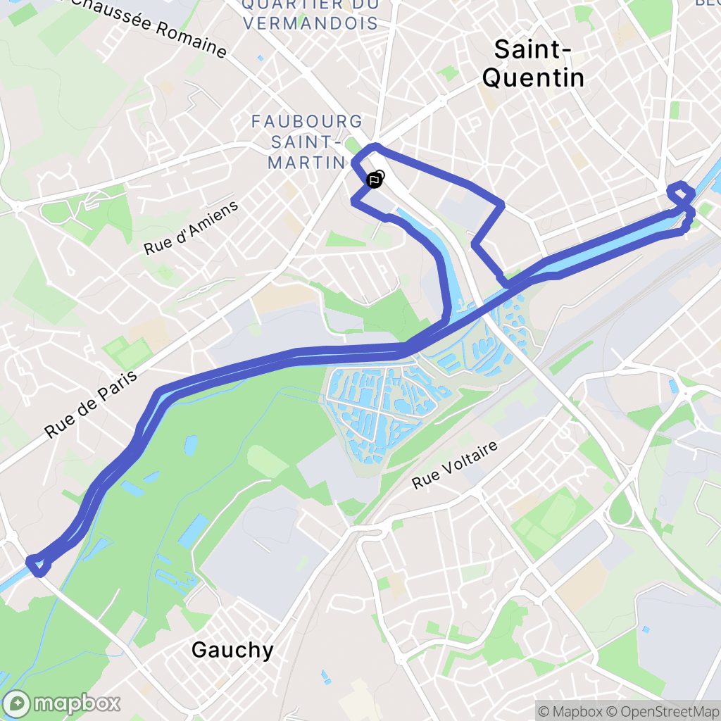 Saint-Quentin : carte du parcours de randonnée - France