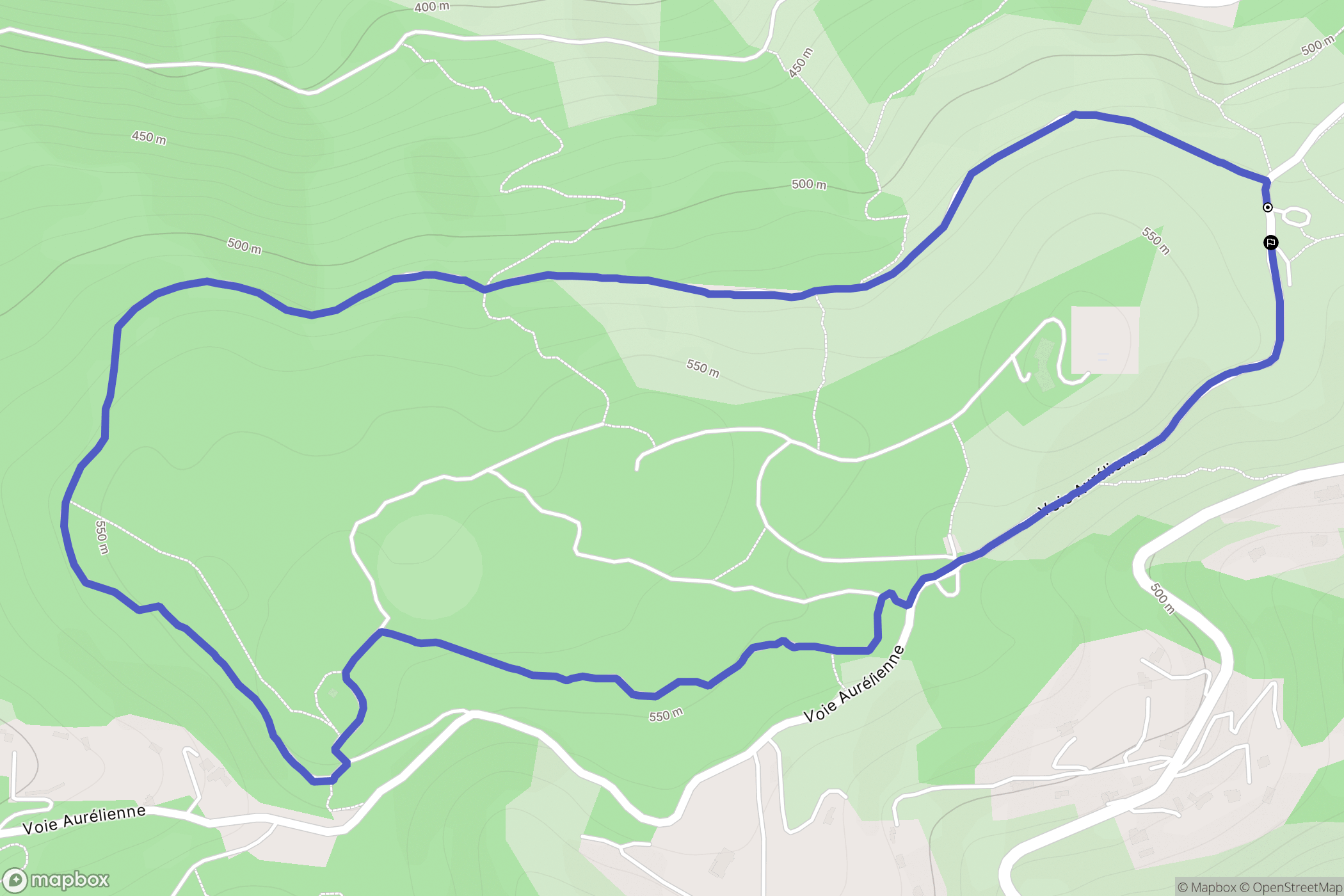 Èze : carte du parcours de randonnée - France