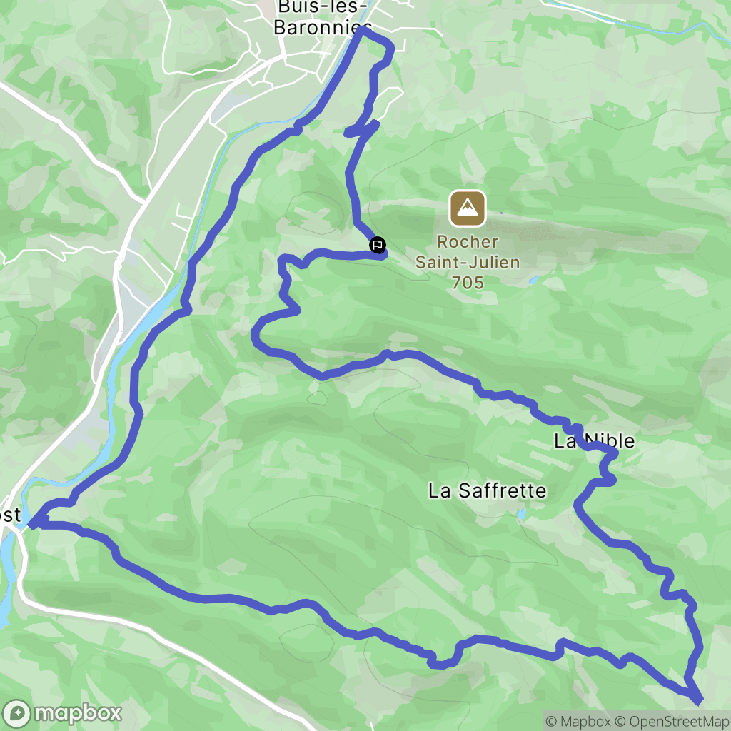 Buis-les-Baronnies : carte du parcours de randonnée - France