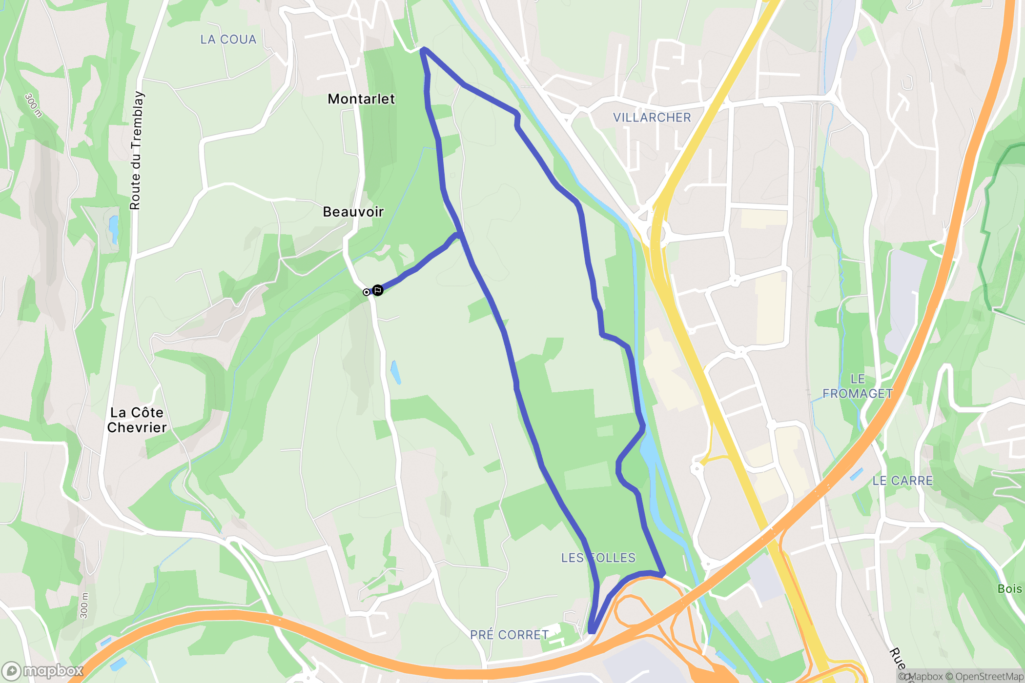 La Motte-Servolex : carte du parcours de randonnée - France