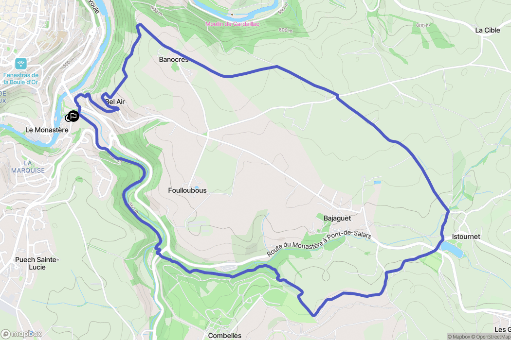Le Monastère : carte du parcours de randonnée - France