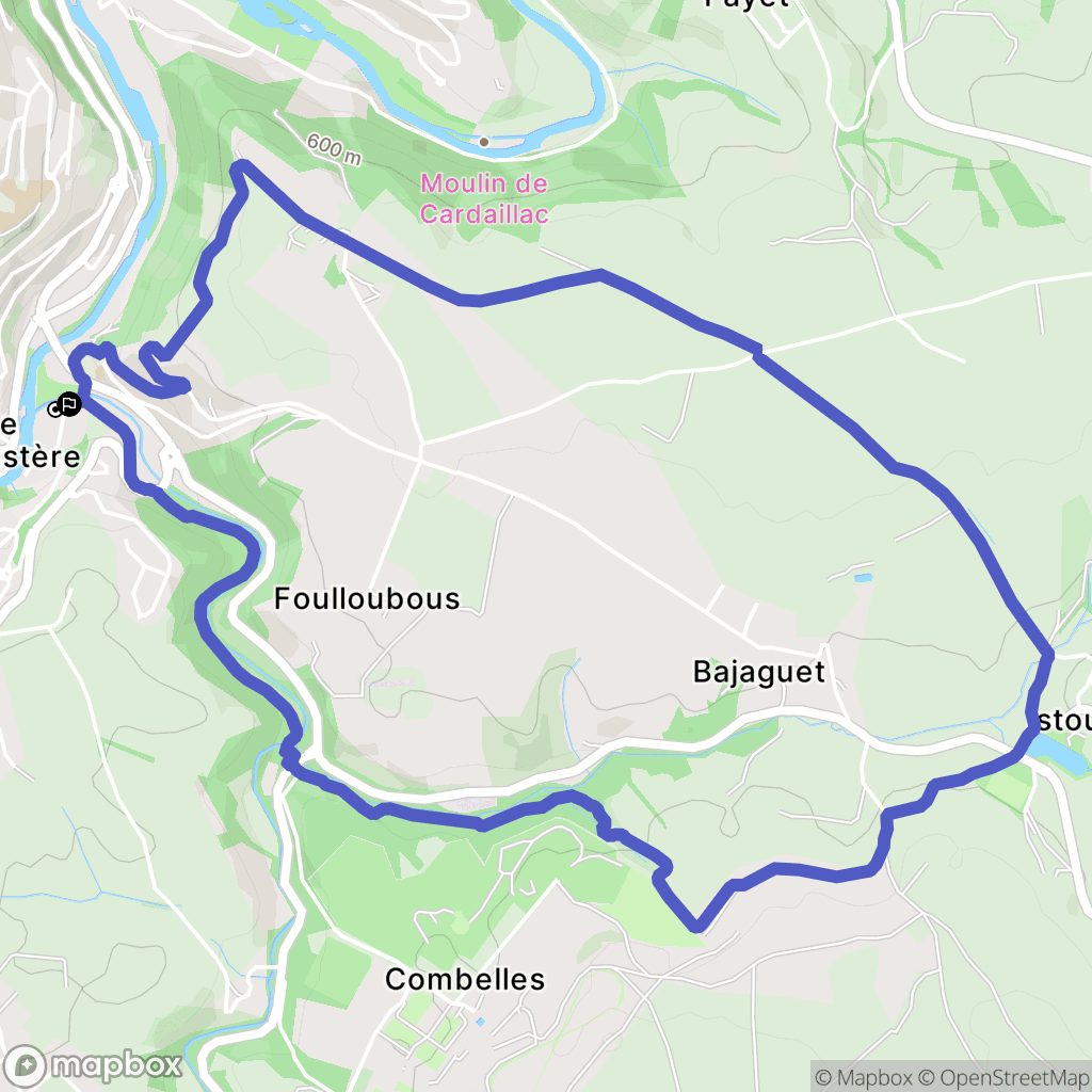 Le Monastère : carte du parcours de randonnée - France