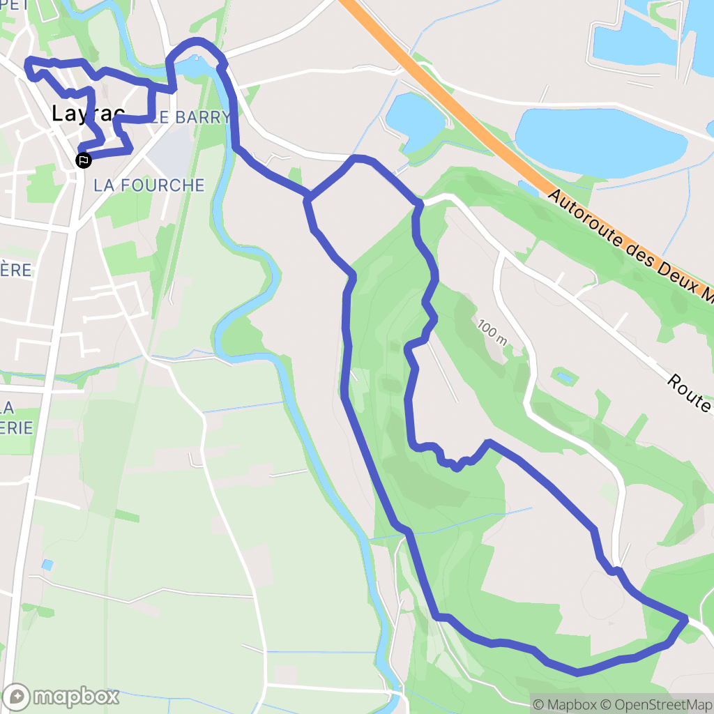 Layrac : carte du parcours de randonnée - France