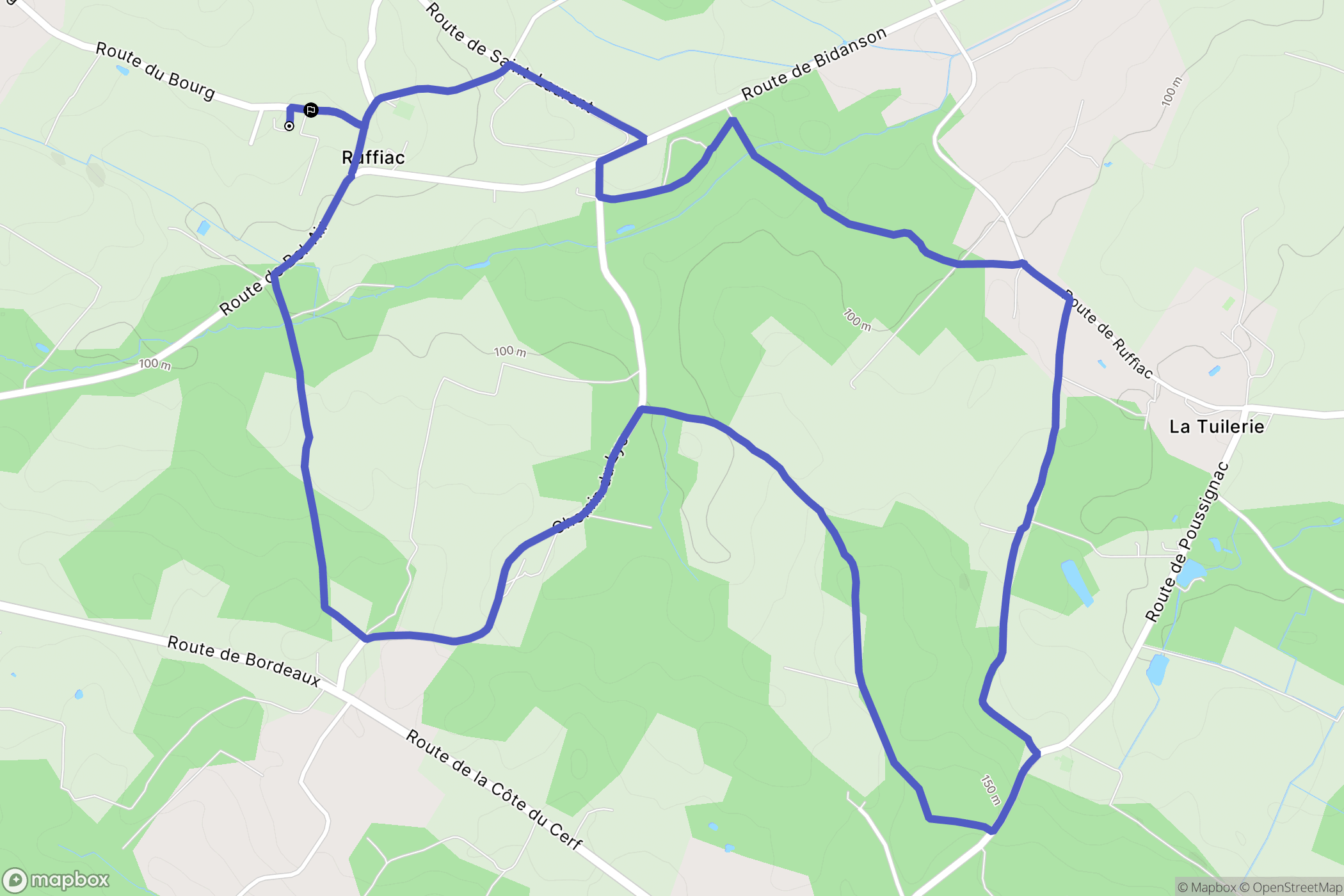 Ruffiac : carte du parcours de randonnée - France