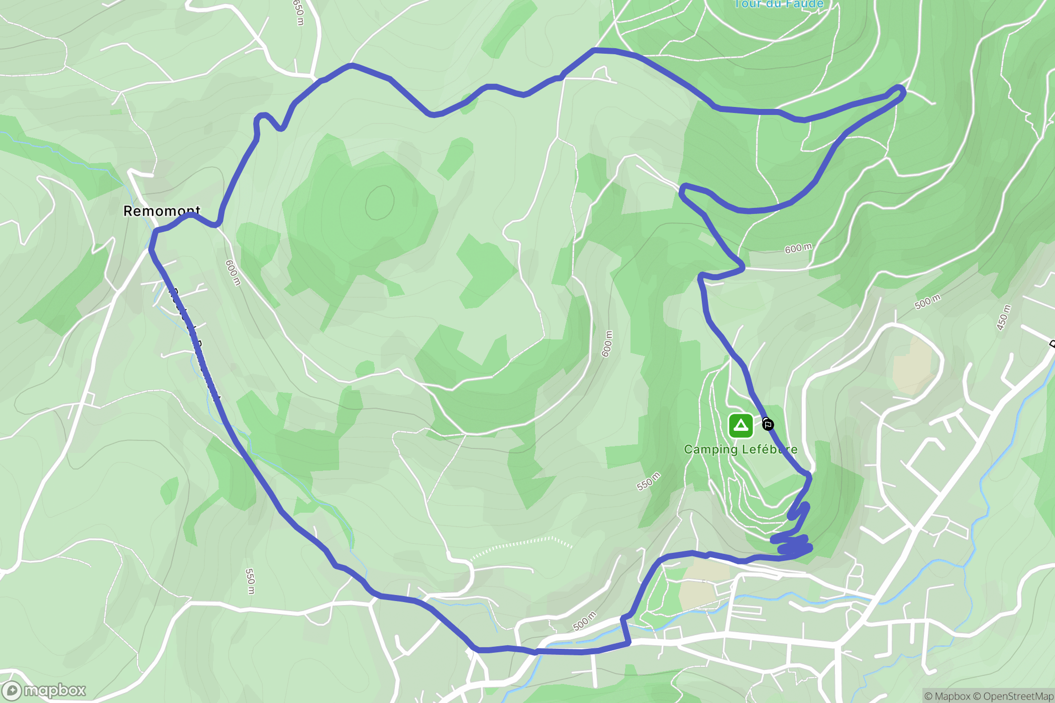 Orbey : carte du parcours de randonnée - France