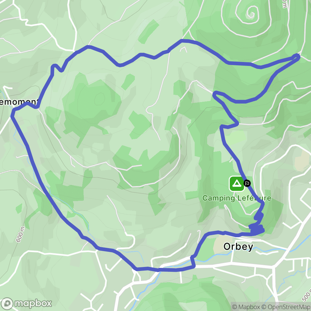 Orbey : carte du parcours de randonnée - France