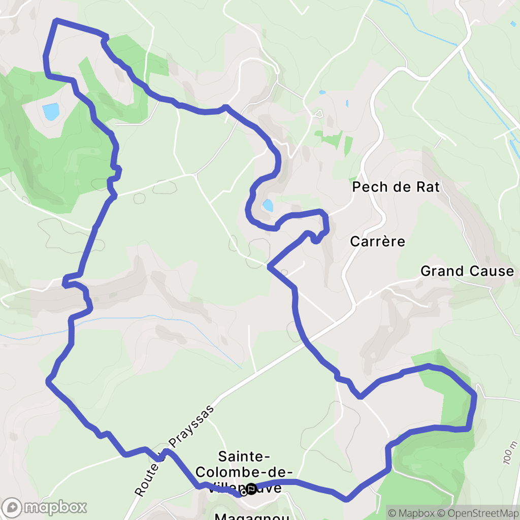 Sainte-Colombe-de-Villeneuve : carte du parcours de randonnée - France