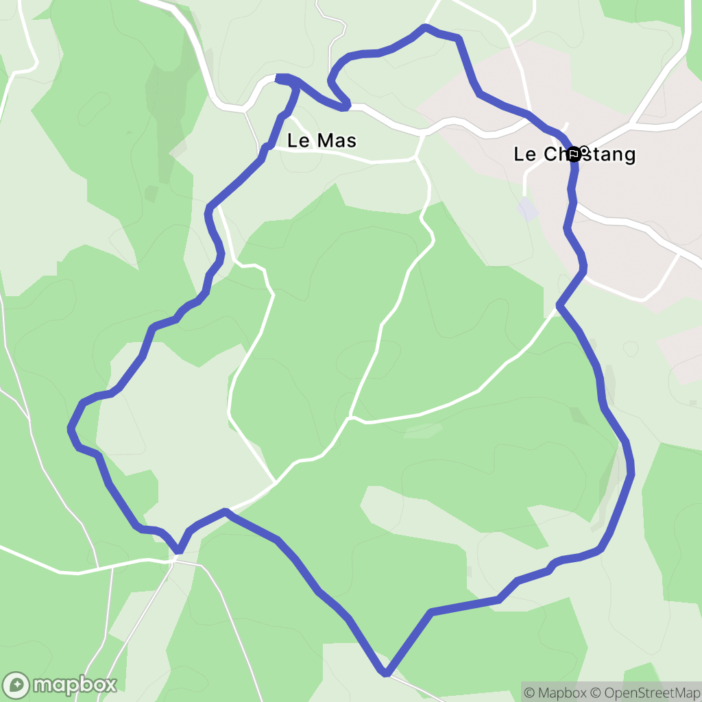 Le Chastang : carte du parcours de randonnée - France
