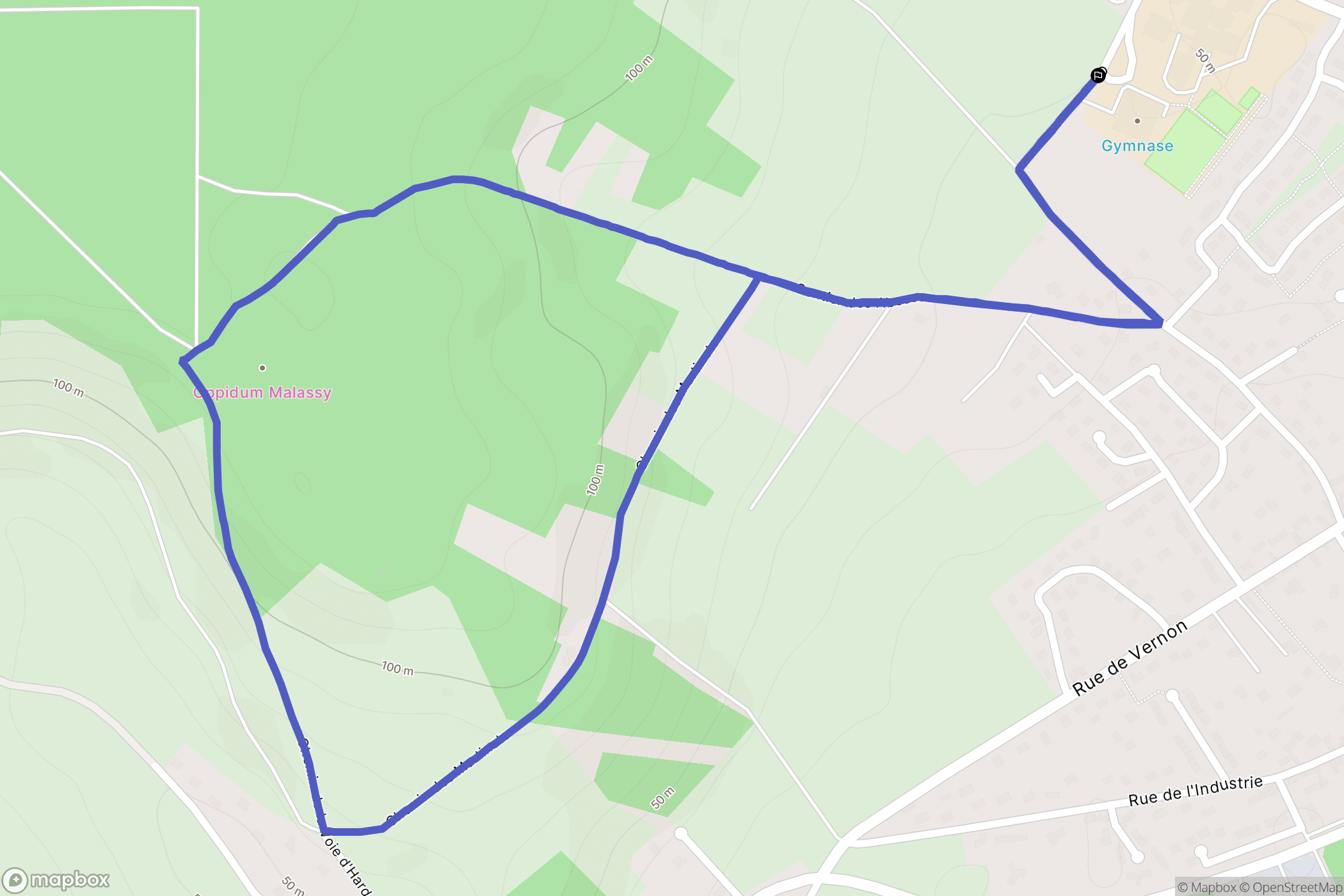Gasny : carte du parcours de randonnée - France