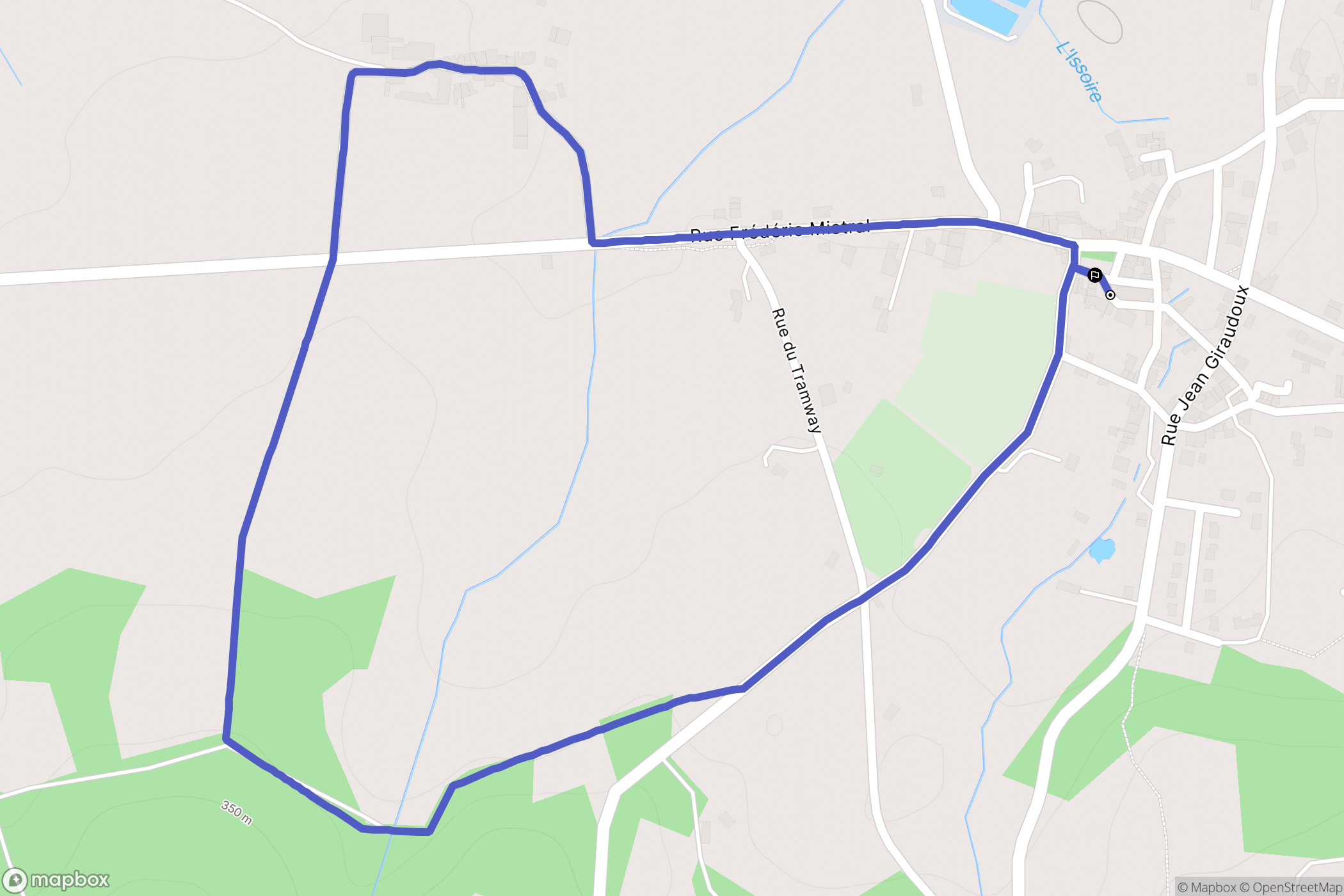 Blond : carte du parcours de randonnée - France
